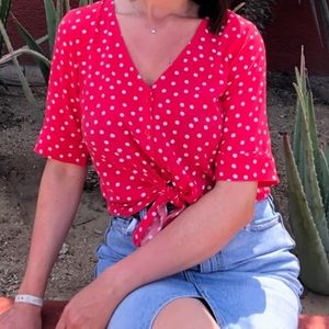Abercrombie and Fitch blouse in red polka dot